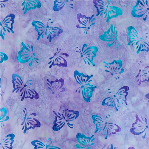lavender butterfly Robert Kaufman batik fabric modeS4u