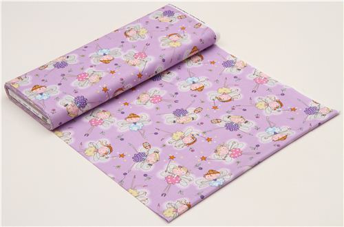 lavender fairy tale fabric with fairies Timeless Treasures 3
