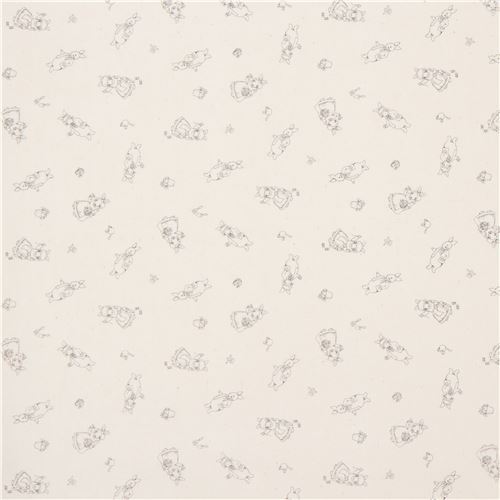 light beige fabric with bunny rabbit animal - Animal Fabric - Fabric ...