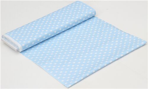 Rimanenza di (50 x 107 cm) - tessuto celeste giapponese popeline nuvolette bianche 4