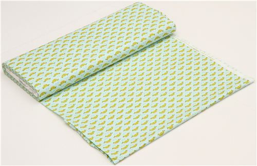 light blue Michael Miller animal fabric with green turtles 3
