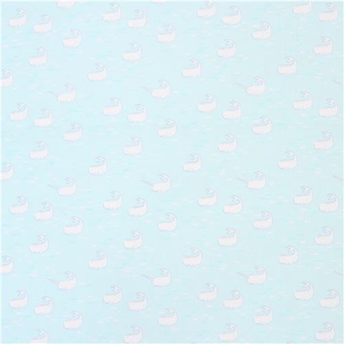 light blue Micheal Miller fabric whale animal Find the Narwhal 2