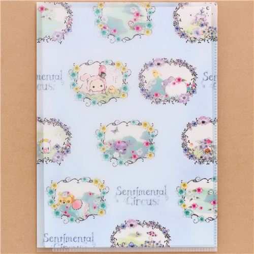 light blue Sentimental Circus circus animals garden flowerA4 plastic file folder - modeS4u light blue Sentimental Circus circus animals garden flowerA4 plastic file folder - modeS4u