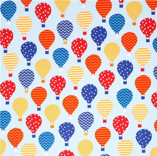 light blue balloon flannel fabric Robert Kaufman Rainbow 2