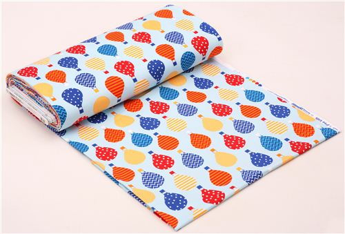 light blue balloon flannel fabric Robert Kaufman Rainbow 3