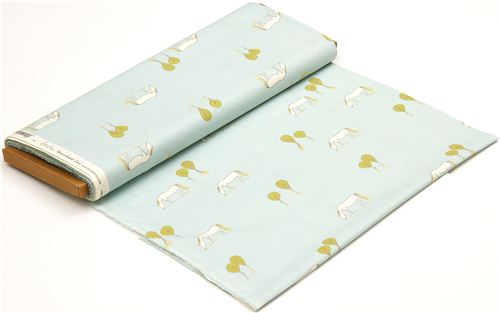 light blue birch horse organic fabric 3