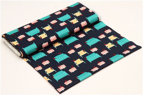 hellblauer Vogel M�bel Stoff Robert Kaufman 3