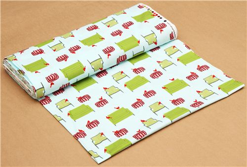 light blue birds furniture fabric par Robert Kaufman 3