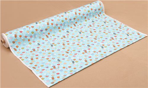 light blue cats & dogs rain oxford fabric by Kokka from Japan 3