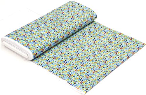 hellblauer Designer Flannellstoff mit kleinen bunten Eulen 6