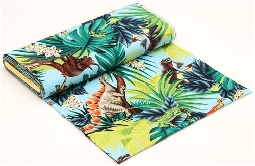 light blue dinosaur fabric by Alexander Henry USA 3