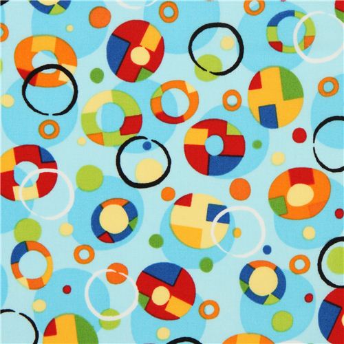 light blue dots and circles fabric de Robert Kaufman 1
