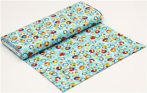 light blue dots and circles fabric de Robert Kaufman 3