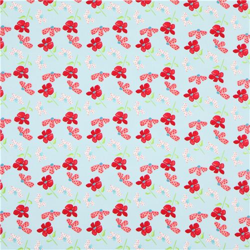 light blue flower fabric by Timeless Treasures 2