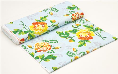 hellblauer Blumen Stoff von Timeless Treasures USA 3