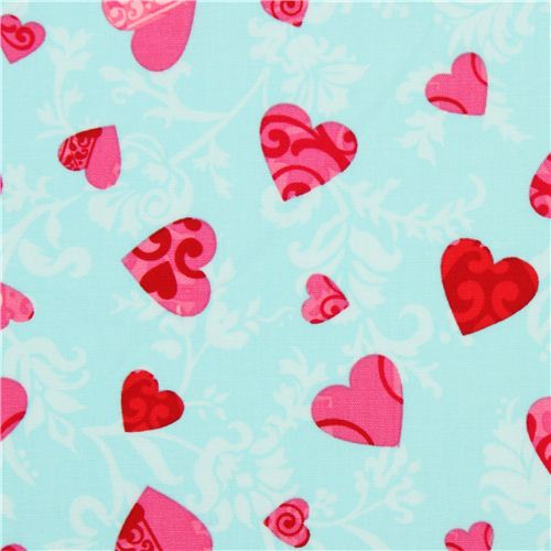 light blue hearts fabric by Robert Kaufman from the USA Dots, Stripes, Checker Fabric