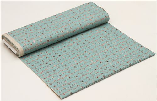 hellblauer maritimer Leinenstoff Anker Schiff Leuchtturm 3