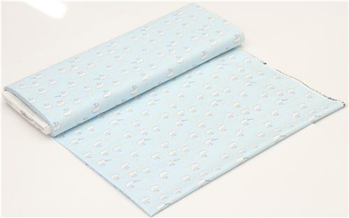 light blue maritime whale animal fabric by Michael Miller  3