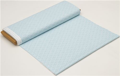 light blue organic fabric by monaluna with box patternUSA 3