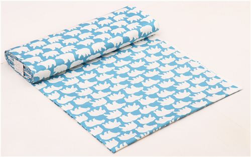 light blue polar bear animal Oxford fabric from Japan - modeS4u