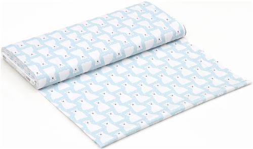 Light Blue Polar Bear Fabric By Robert Kaufman Fabric By Robert Kaufman ...