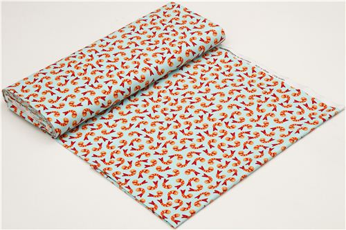 light blue shrimps animal fabric de Robert Kaufman USA 3