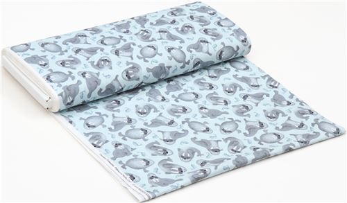 light blue walrus fabric by Timeless Treasures - modeS4u