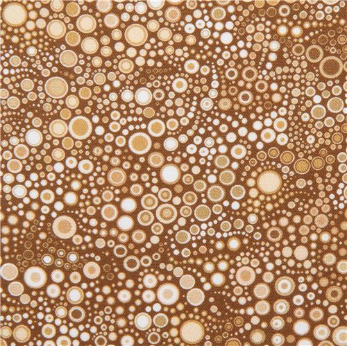 light brown white circle dot bubble fabric Robert Kaufman Effervescence Digital 1