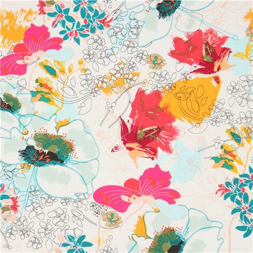 Remnant (46 x 109 cm) light cream Art Gallery Fabrics design with