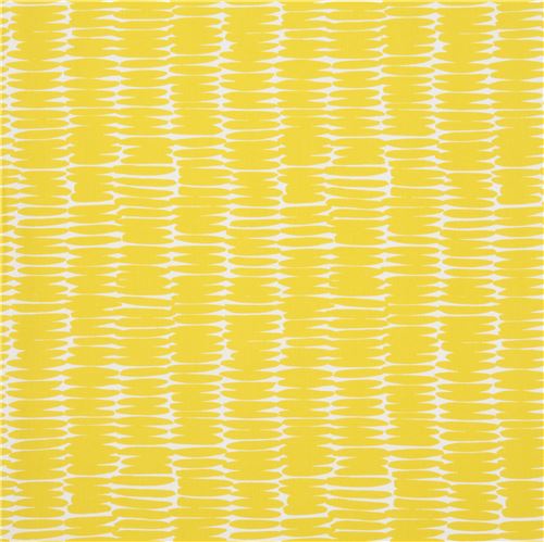 Remnant (32 x 110 cm) - light cream Canvas fabric yellow oval shape Kokka Japan 2