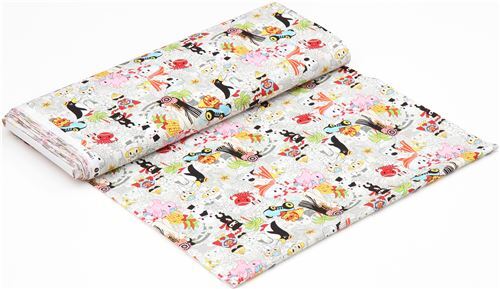 Fat Quarter (50 x 56 cm) - light cream Japanese anime quilting fabric by Trans-Pacific Textiles 3
