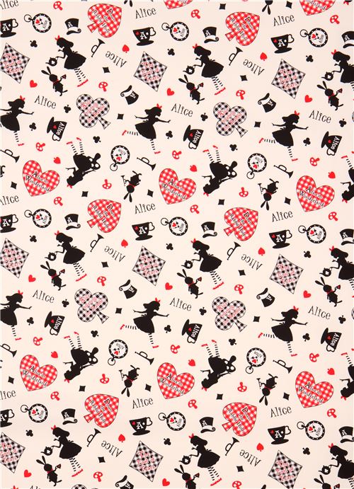 light cream Lecien oxford fabric Alice in Wonderland 3
