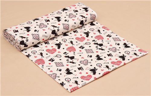 light cream Lecien oxford fabric Alice in Wonderland 4
