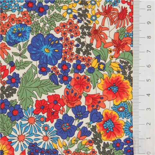 light cream Tana Lawn cotton botanical flower fabric by Liberty Fabrics