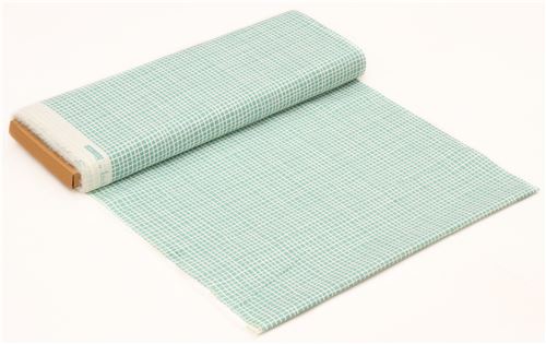 light cream and green grid pattern organic fabric by birch from the USA ...