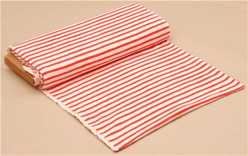 light cream orange stripe knit organic fabric USA 4