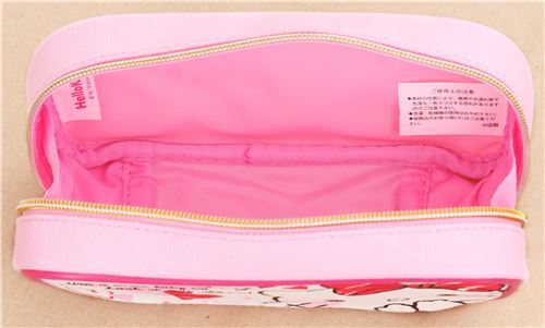 light cream pink Hello Kitty heart pencil case pouch from Japan - modeS4u