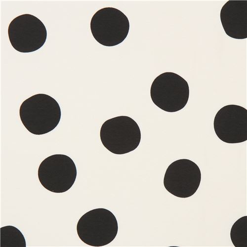 Tela orgánica de punto crema claro con manchas lunares negros de birch EE. UU. Tela