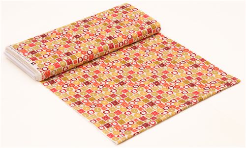 light cream with orange dark red clock fabric by Andover Lila's Kitchen 4