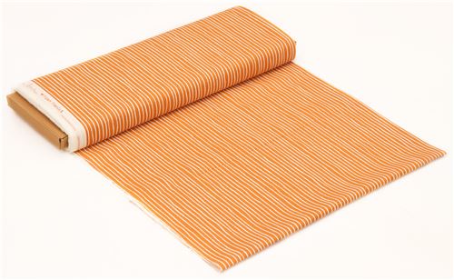 light cream with orange stripe organic fabric by birch from the USA 4