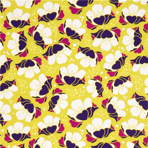 light green Gardenia flower fabric par Michael Miller USA 2