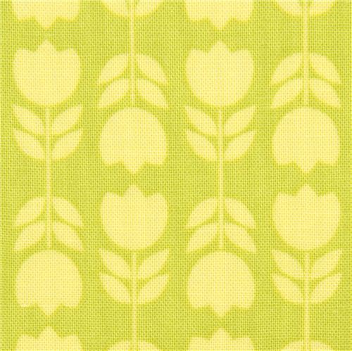 light green mini tulips fabric by Michael Miller USA Fabric