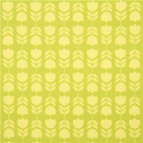 light green mini tulips fabric by Michael Miller USA 2