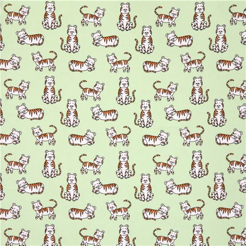 light green tiger Michael Miller animal flannel fabric from the USA 2