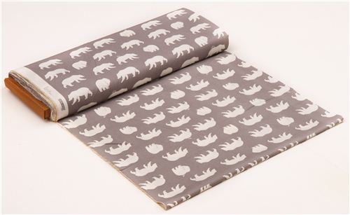 light grey 'Bear Hike' bears birch poplin organic fabric USA 4