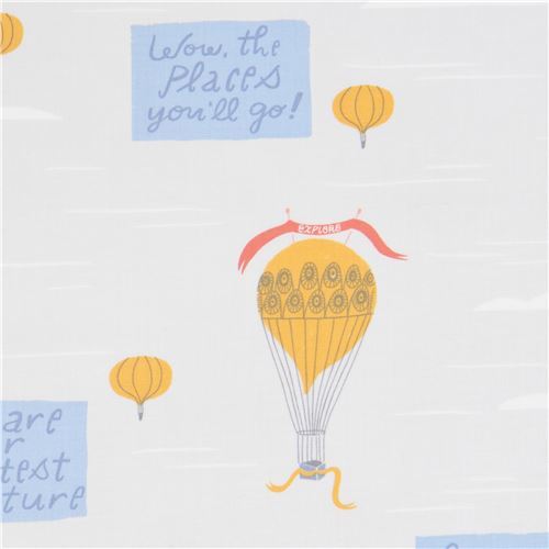 Hot Air Balloon Inspirational Phrases Fabric