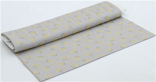 Floral cloth dinner napkins, Yellow, Grey