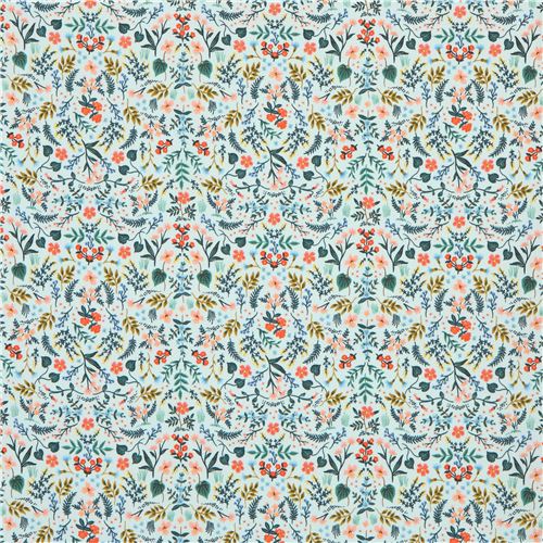 Rifle Paper Co mint green metallic flower fabric - modeS4u