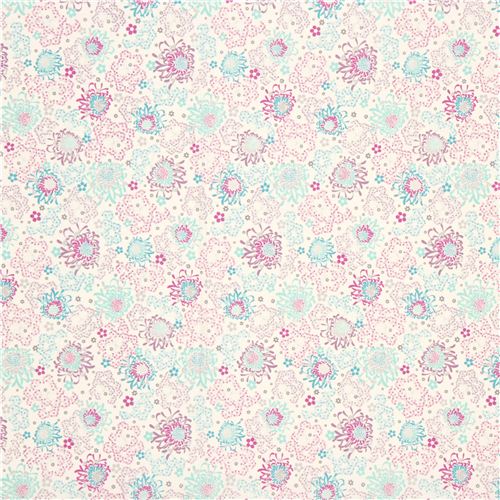 light off-white flower fabric by Robert Kaufman 2