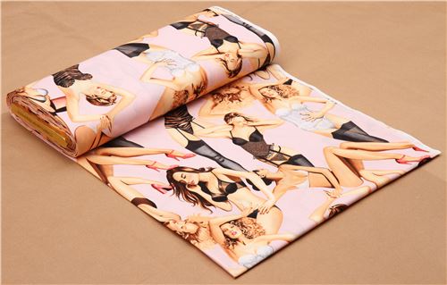 light pink Alexander Henry fabric women in lingerie 3